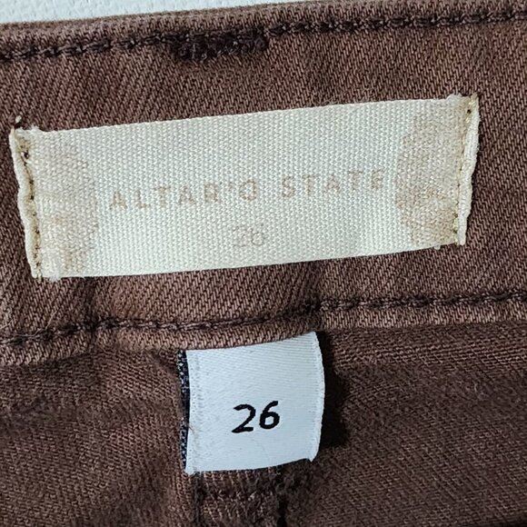 Altard State Rust Color High Rise Button Fly Flare Jeans - Picture 7 of 8